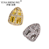 Crystal Tooth Cap Grillz Hip Hop Teeth Brace Women Men Single Cross Piercing