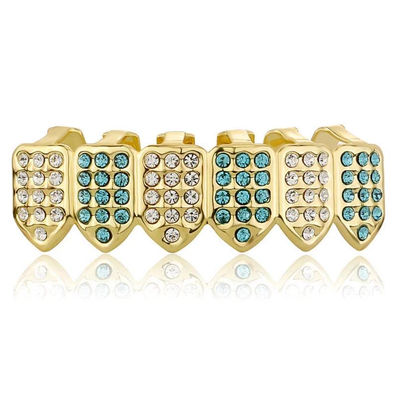 Sky Crystal Teeth Grillz Zircon Hip Hop Dental Grills Piercing Halloween Gift