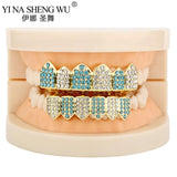 Sky Crystal Teeth Grillz Zircon Hip Hop Dental Grills Piercing Halloween Gift