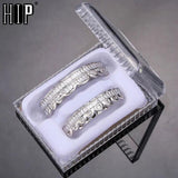 Hip Hop Iced Out Baguette Teeth Grillz Caps Set