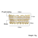 Hip Hop Iced Out Baguette Teeth Grillz Caps Set