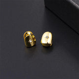Hip Hop Iced CapsTeeth Grillz Plated Cubic Zircon Micro Pave Grills