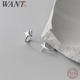925 Silver Star Ear Clip Earrings Minimalist No Piercing Teen Party Ear Cuff