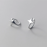 925 Silver Star Ear Clip Earrings Minimalist No Piercing Teen Party Ear Cuff
