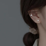 925 Silver Star Ear Clip Earrings Minimalist No Piercing Teen Party Ear Cuff
