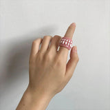 Resin Teeth Brackets Rings for Women Men Open Lover Rings