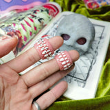 Resin Teeth Brackets Rings for Women Men Open Lover Rings