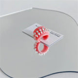 Resin Teeth Brackets Rings for Women Men Open Lover Rings
