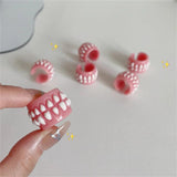Resin Teeth Brackets Rings for Women Men Open Lover Rings