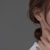 925 Silver Zircon Arrow Stud Earrings Punk Gothic Style