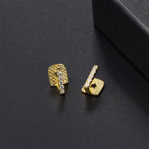 Hip Hop Iced CapsTeeth Grillz Micro Pave Top & Bottom Charm Grills