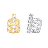 Hip Hop Iced CapsTeeth Grillz Micro Pave Top & Bottom Charm Grills