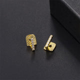 Hip Hop Iced CapsTeeth Grillz Micro Pave Top & Bottom Charm Grills