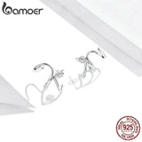 Silver 925 Line Earrings Stud Hypoallergenic Ear Pins SCE986
