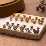 G23 Titanium Body Piercing Jewelry with Zircon Inset for Women