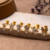 G23 Titanium Body Piercing Jewelry with Zircon Inset for Women