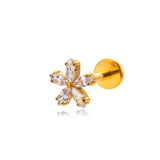 G23 Titanium Body Piercing Jewelry with Zircon Inset for Women