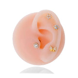 G23 Titanium Body Piercing Jewelry with Zircon Inset for Women
