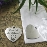 10pcs Dental Assistant Stainless Steel Charms Pendant