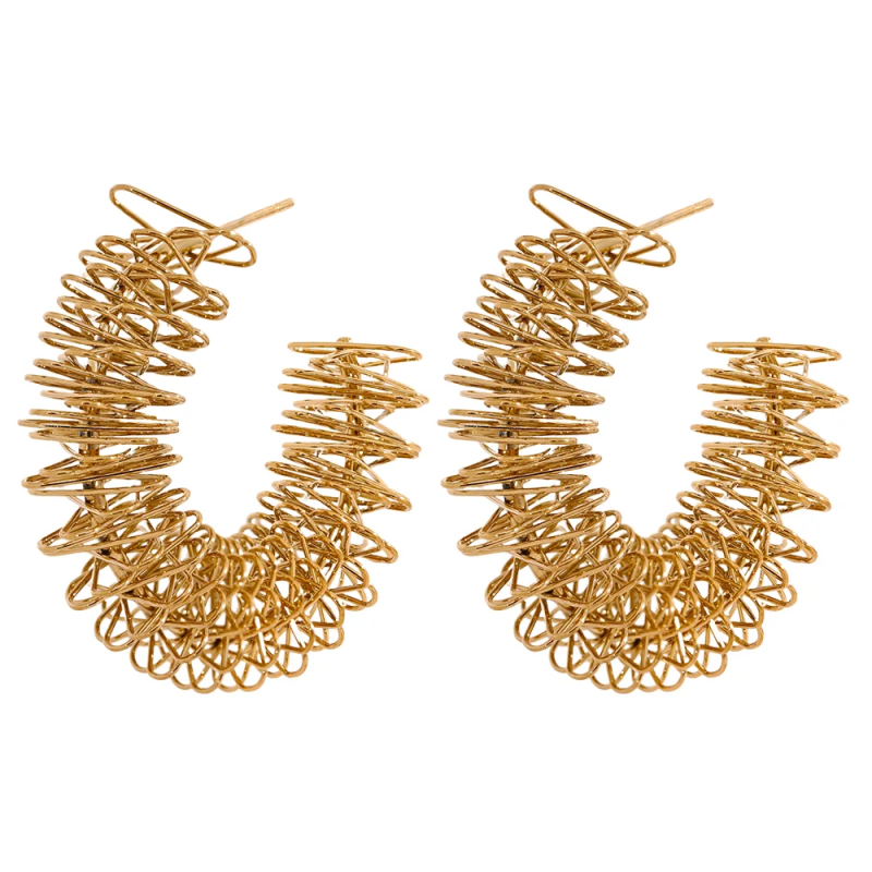 Stainless Steel C Shape Geometric Earrings for Women