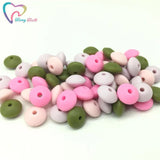 50 PCS Silicone Lentils Chewable Beads 12*7 MM BPA Dental Care Jewelry Bracelet