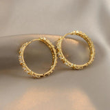 Korea Jewelry 14K Cross Earrings AAA Zircon