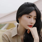 Korea Jewelry 14K Cross Earrings AAA Zircon
