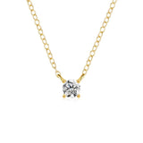925 Silver Small Round CZ Pendant Necklace 2/2.5/3/3.5/4mm Crystal Chains