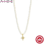 925 Sterling Silver Pearl Choker Necklace for Women