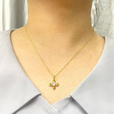 925 Silver CZ Butterfly Pendant Necklaces For Women