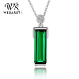 WEGERSTI Emerald Necklace for Women Rose Wedding Anniversary