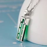 WEGERSTI Emerald Necklace for Women Rose Wedding Anniversary
