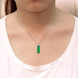 WEGERSTI Emerald Necklace for Women Rose Wedding Anniversary