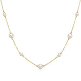 925 Silver Pearl Necklace Women Sexy Jewelry Collier Perle Summer Beach