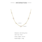 925 Silver Pearl Necklace Women Sexy Jewelry Collier Perle Summer Beach
