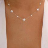 925 Silver Pearl Necklace Women Sexy Jewelry Collier Perle Summer Beach