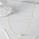 925 Silver Pearl Necklace Women Sexy Jewelry Collier Perle Summer Beach