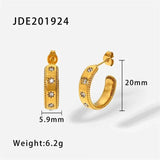 Crystal Zirconia Stainless Steel C Earrings