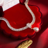 Baroque Zircon Pearl Necklace For Women
