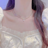 Baroque Zircon Pearl Necklace For Women
