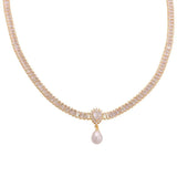 Baroque Zircon Pearl Necklace For Women