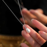 925 Silver Water Drop Pearl Choker Necklace Women Classic Fine Jewelry