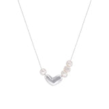 925 Silver Heart Necklace Pearl Engagement Jewelry
