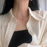 925 Silver Pearl Necklace Women Jewelry Wedding Party Gift