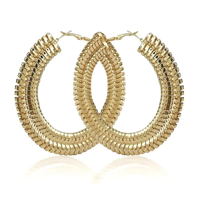 Punk Wide Chain Hoop Earrings Statement Brincos Jewelry