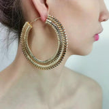 Punk Wide Chain Hoop Earrings Statement Brincos Jewelry