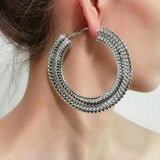 Punk Wide Chain Hoop Earrings Statement Brincos Jewelry