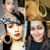 Punk Wide Chain Hoop Earrings Statement Brincos Jewelry