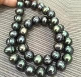 Gorgeous AAA 8-9mm Natural Tahitian Green Baroque Pearl Necklace