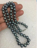 Gorgeous AAA 8-9mm Natural Tahitian Green Baroque Pearl Necklace
